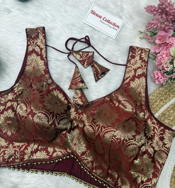 Maroon_Designer_Banarasi_Silk_Blouse