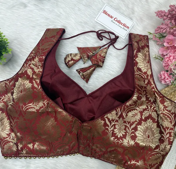Maroon_Designer_Banarasi_Silk_Blouse