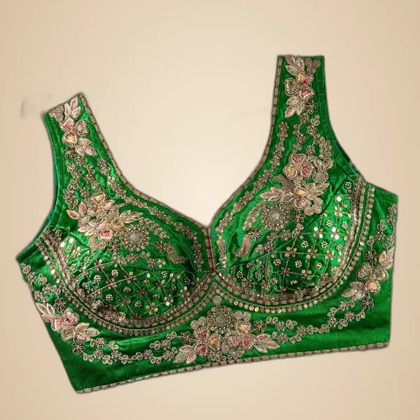 Green_Italian_Silk_Beads_&_Stars_Work_Bridal_Embroidered_Stitched_Blouse_|_For_Women