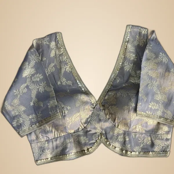 Grey_Cosmos_Jacquard_Silk_Embroidered_Stitched_Blouse_|_For_Women