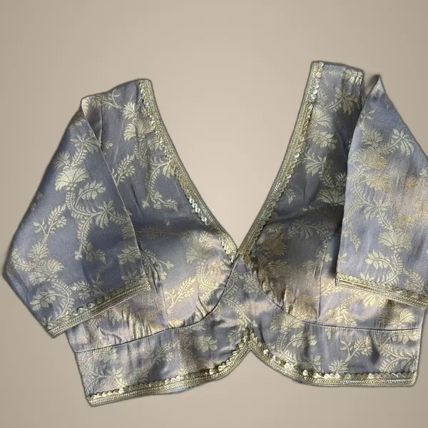 Grey_Cosmos_Jacquard_Silk_Embroidered_Stitched_Blouse_|_For_Women