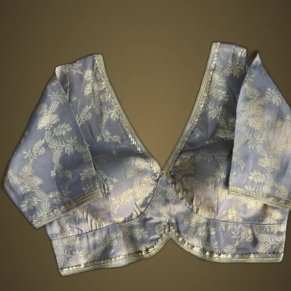 Grey_Cosmos_Jacquard_Silk_Embroidered_Stitched_Blouse_|_For_Women