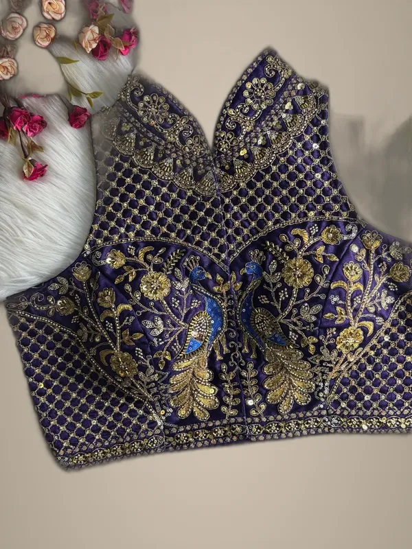 Purple_Cotton_Embroidered_Stitched_Blouse_|_For_Women