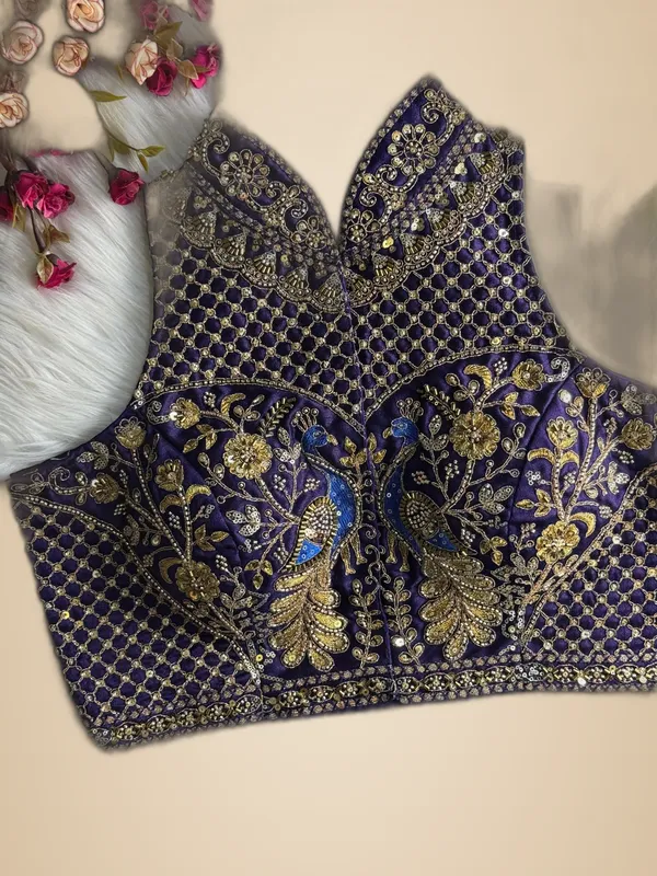 Purple_Cotton_Embroidered_Stitched_Blouse_|_For_Women