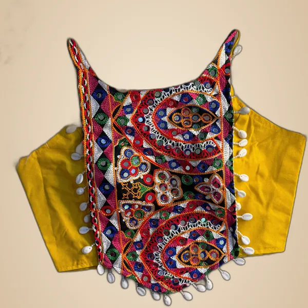 Yellow_Cotton_Spaghetti_Style_Stitched_Blouse_|_For_Women