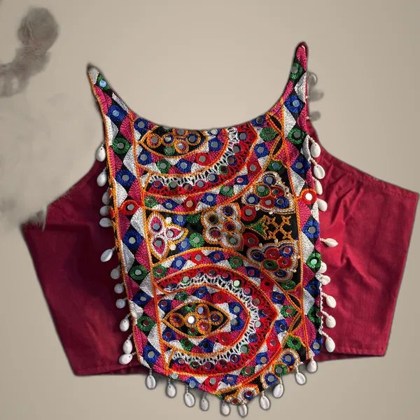 Maroon_Cotton_Embroidered_Stitched_Blouse_|_For_Women