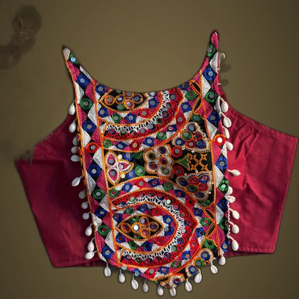 Maroon_Cotton_Embroidered_Stitched_Blouse_|_For_Women