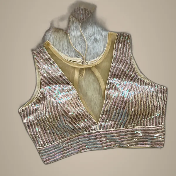 Gold_Net_Sequin_Embroidered_Stitched_Blouse_|_For_Women