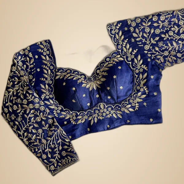 Navy_Vichitra_Silk_Embroidered_Stitched_Bridal_Blouse_|_For_Women