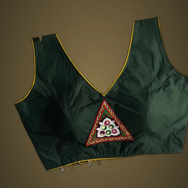 Green_Rayon_&_Cotton_Blend_Embroidered_Stitched_Blouse_|_For_Women