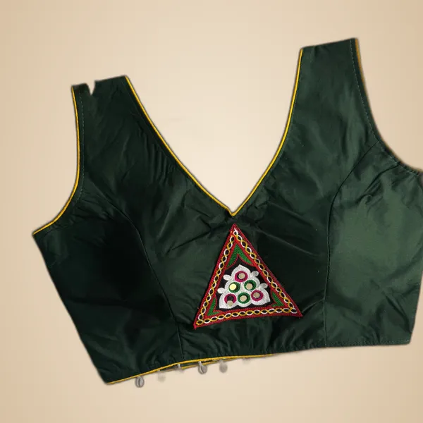 Green_Rayon_&_Cotton_Blend_Embroidered_Stitched_Blouse_|_For_Women