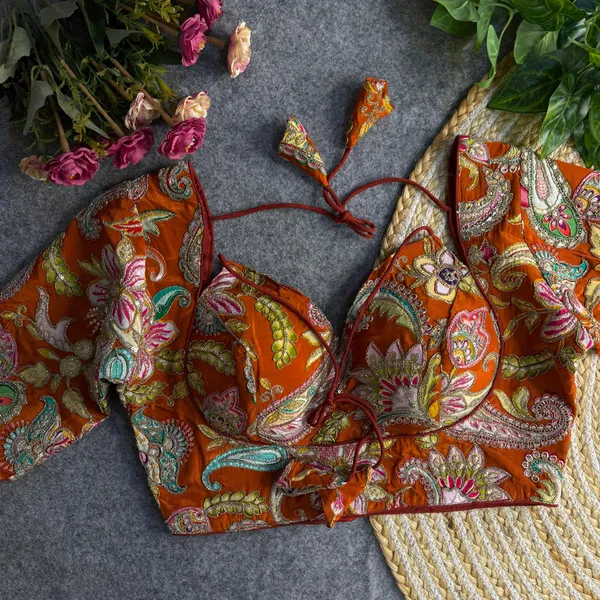Copper_Thread_Embroidered_Stitched_Blouse_|_For_Women
