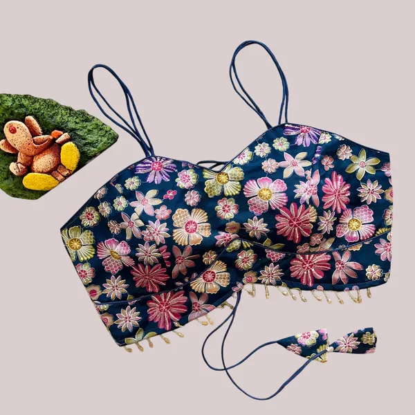 Navy_Blue_Chinon_Embroidered_Stitched_Blouse_|_For_Women