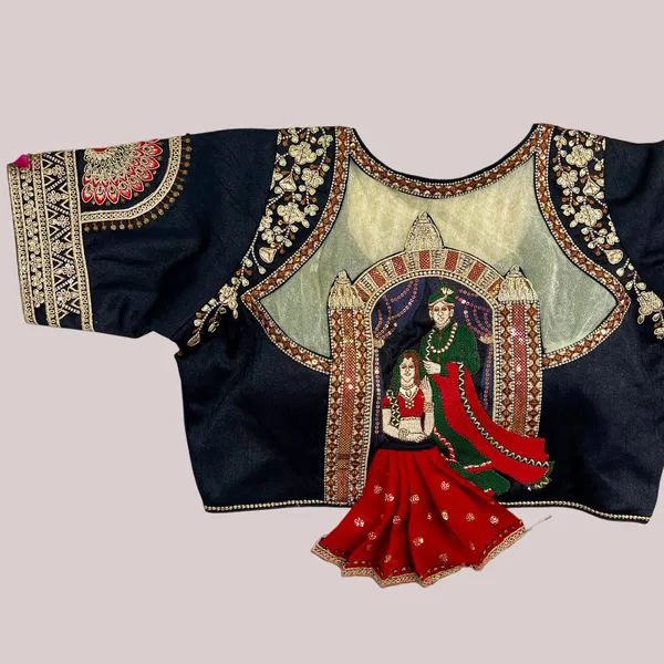 Black_Italian_Silk_Embroidered_Stitched_Blouse_|_For_Women