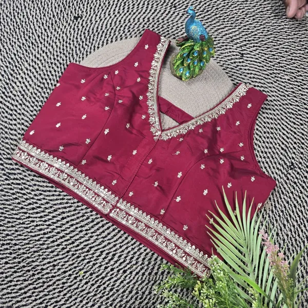 Maroon_Fancy_Pure_Silk_Blouse