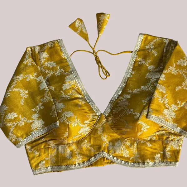 Mustard_Cosmos_Jacquard_Silk_Embroidered_Stitched_Blouse_|_For_Women