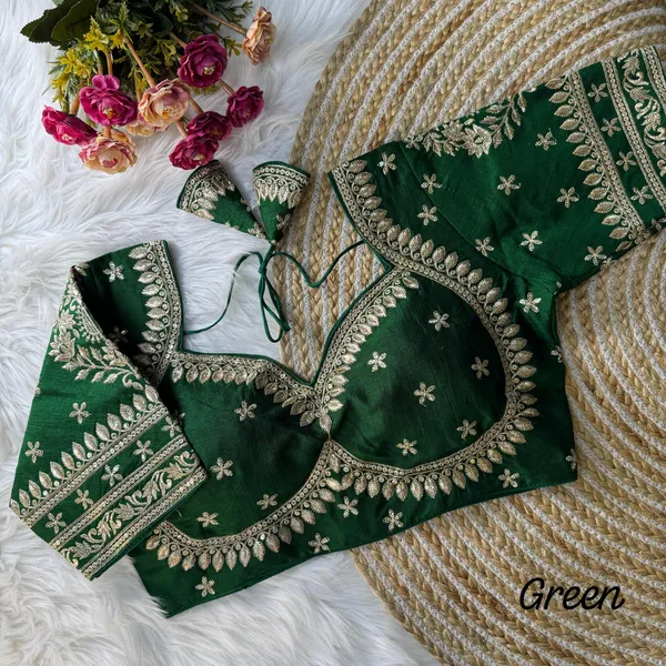 Green_Heavy_Zari_Embroidery_&_Sequence_Work_Blouse_|_For_Women