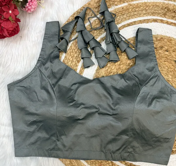 Grey_Satin_Silk_Blouse_With_Bunch_Latkans