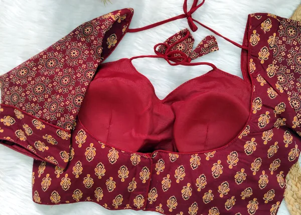 Maroon_Pure_Cotton_Ajrakh_Printed_Halter_Neck_Embroidered_Stitched_Blouse_|_For_Women