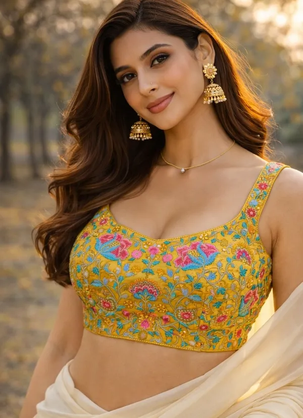 Mustard_Multi_Mirror_Work_Spaghetti_Style_Blouse