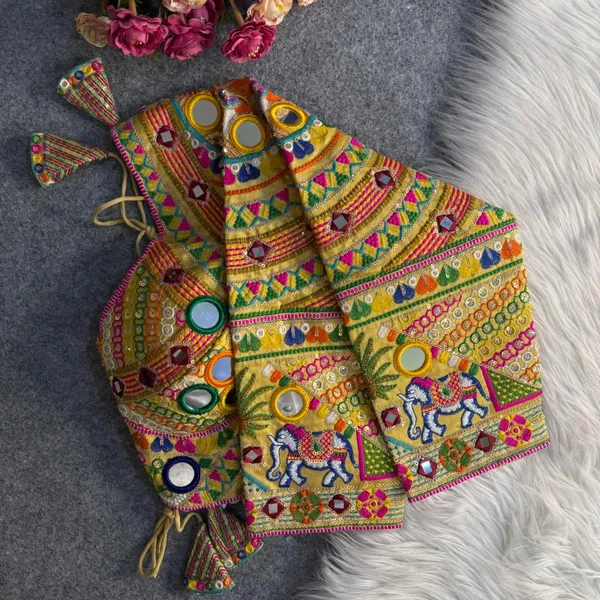 Antique_Gold_Mirror_Work_Long_Sleeves_Stitched_Blouse_|_For_Women