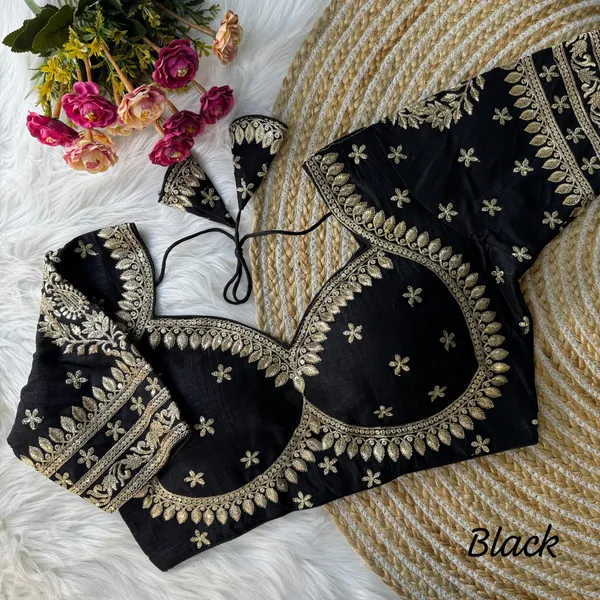 Black_Heavy_Zari_Embroidery_&_Sequence_Work_Blouse_|_For_Women
