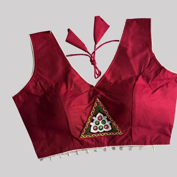 Maroon_Rayon_&_Cotton_Blend_Embroidered_Stitched_Blouse_|_For_Women