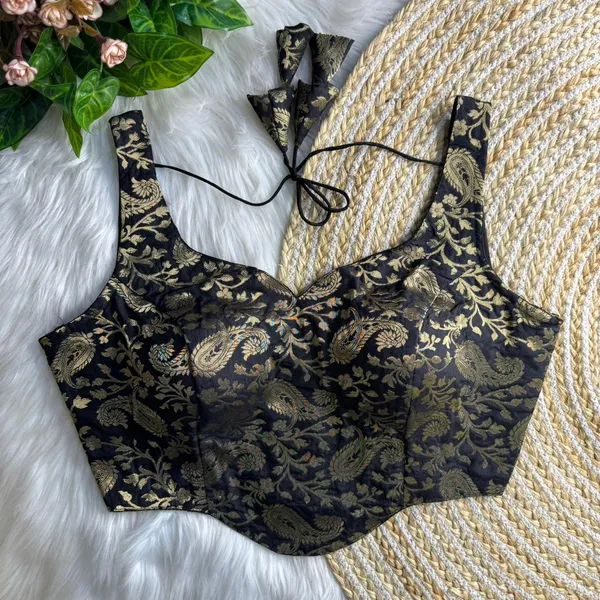 Black_Corset_Style_Banarasi_Blouse