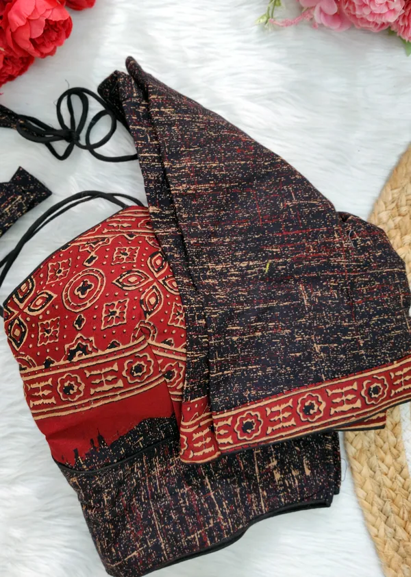 Black_Cotton_Ajrakh_Print_Halter_Neck_Embroidered_Stitched_Blouse_|_For_Women