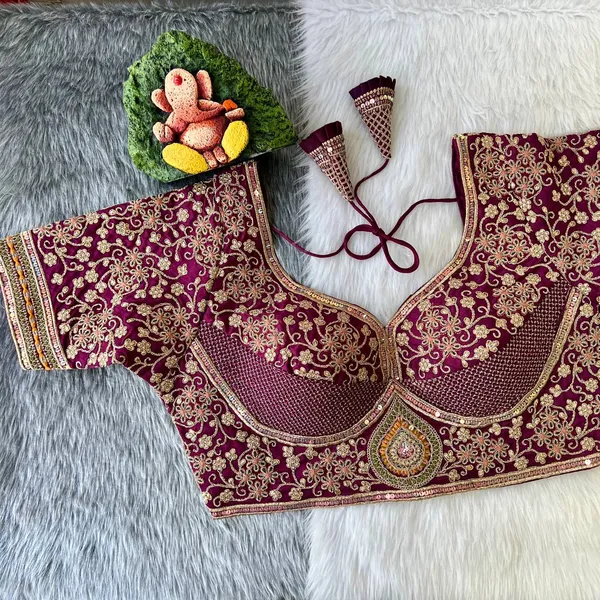 Wine_Cotton_Embroidered_Stitched_Blouse_|_For_Women