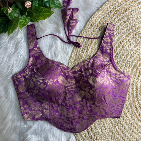 Purple_Corset_Style_Banarasi_Blouse