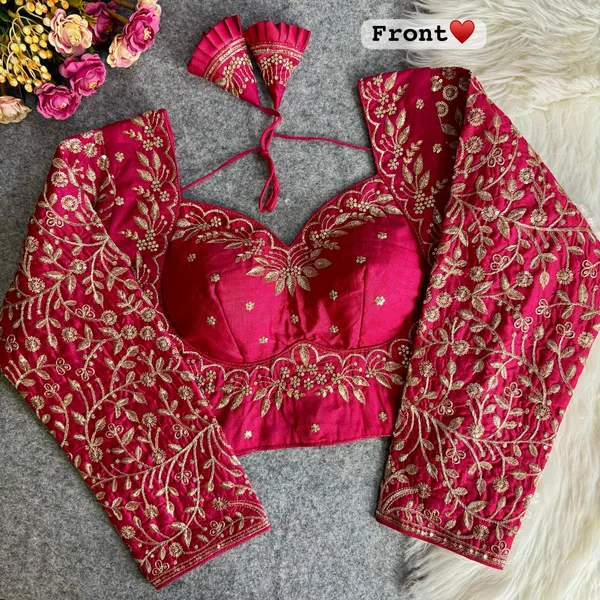 Rani_Vichitra_Silk_Embroidered_Stitched_Blouse_|_For_Women