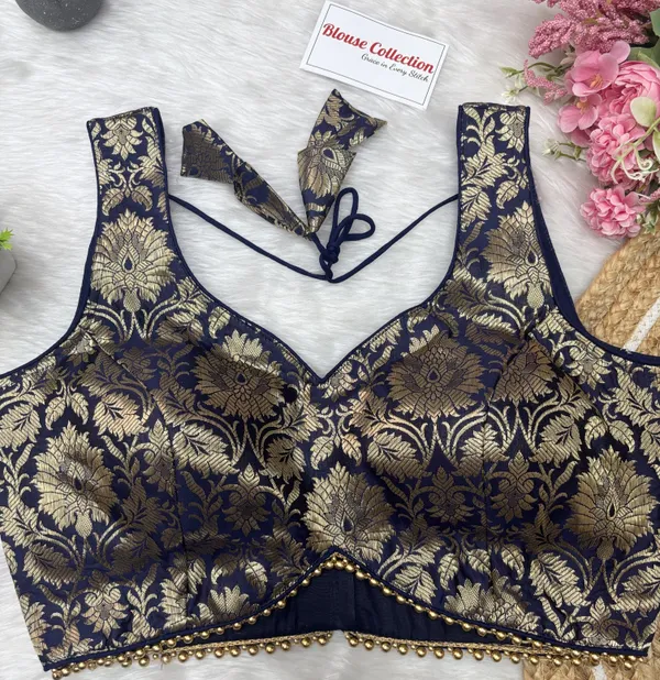 Blue_Designer_Banarasi_Silk_Blouse