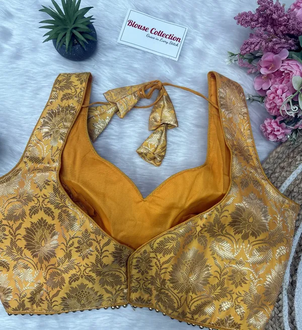 Yellow_Designer_Banarasi_Silk_Blouse