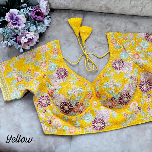 Yellow_Heavy_Work_Stitched_Blouse_|_For_Women
