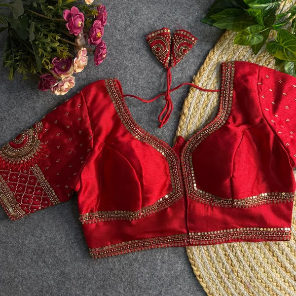 Red_Italian_Silk_Lotus_Beads_Work_Bridal_Embroidered_Stitched_Blouse_|_For_Women