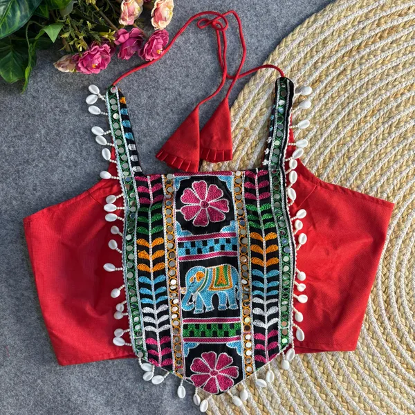 Red_Heavy_Embroidered_Stitched_Blouse_|_For_Women