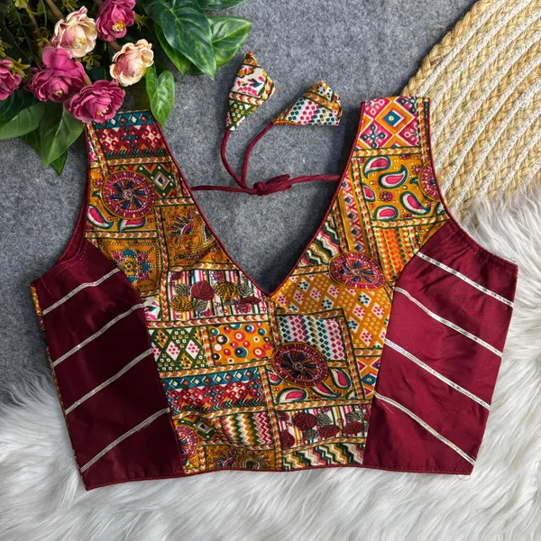 Moroon_Rayon_Cotton_Traditional_Print_And_Gotta_Work_Blouse