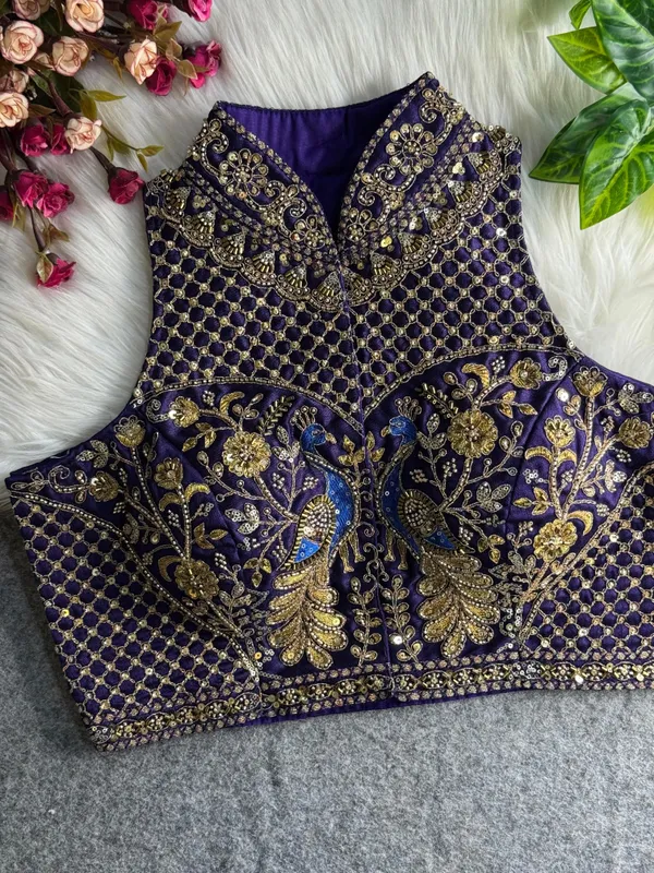 Purple_Cotton_Embroidered_Stitched_Blouse_|_For_Women