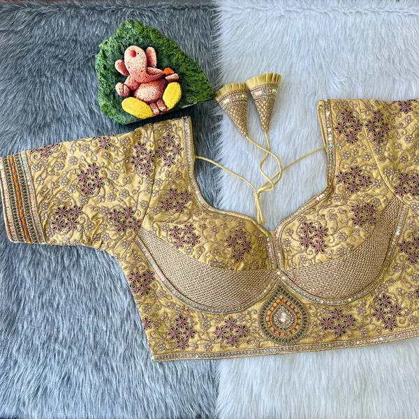 Gold_Cotton_Sabyasachi_Style_Bridal_Embroidered_Stitched_Blouse_|_For_Women