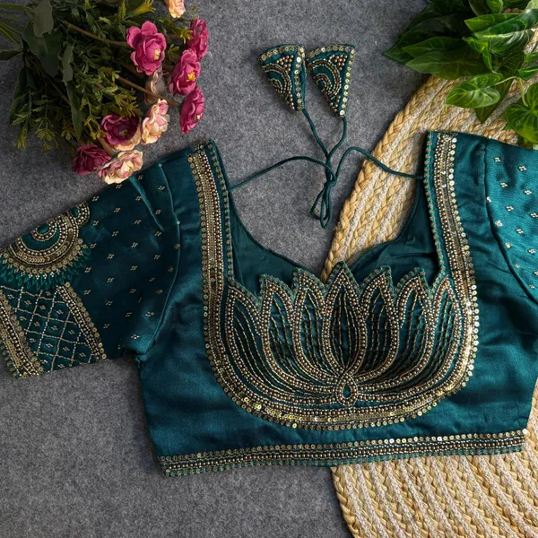 Rama_Beautiful_Heavy_Sabyasachi_Style_Lotus_Beads_Work_Bridal_Blouse