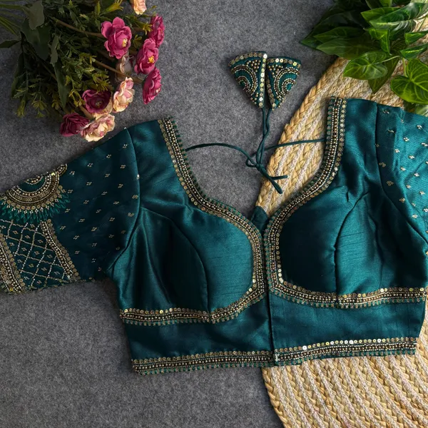 Rama_Beautiful_Heavy_Sabyasachi_Style_Lotus_Beads_Work_Bridal_Blouse