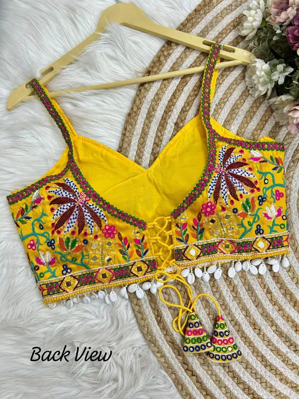 Yellow_Italian_Silk_Embroidered_Stitched_Blouse_|_For_Women