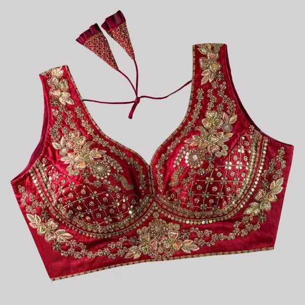 Maroon_Italian_Silk_Stars_&_Beads_Work_Stitched_Bridal_Blouse_|_For_Women
