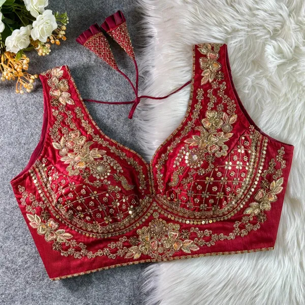 Maroon_Italian_Silk_Stars_&_Beads_Work_Stitched_Bridal_Blouse_|_For_Women