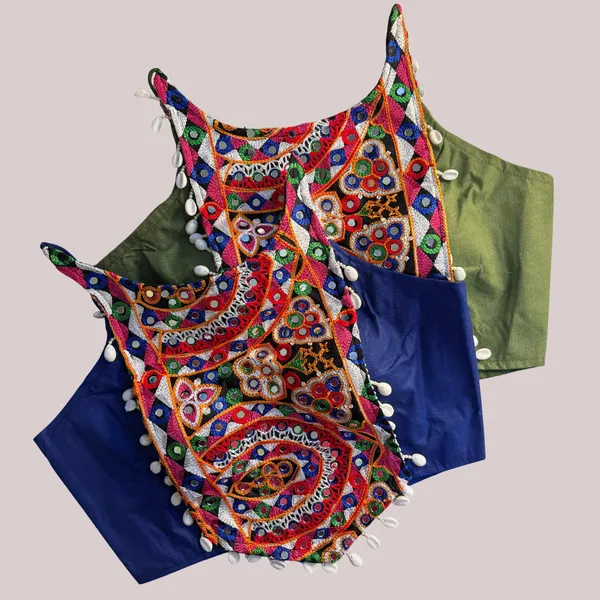Royal_Blue_Cotton_Embroidered_Stitched_Blouse_|_For_Women