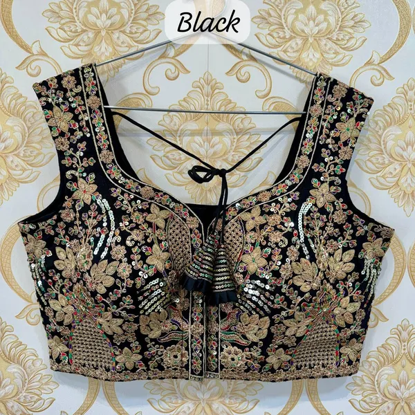 Black_Timoslub_Silk_Embroidered_Stitched_Blouse_|_For_Women