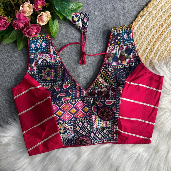 Rani_Rayon_Cotton_Blend_Embroidered_Stitched_Traditional_Blouse_|_For_Women