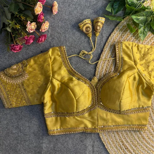 Gold_Beautiful_Heavy_Sabyasachi_Style_Lotus_Beads_Work_Bridal_Blouse