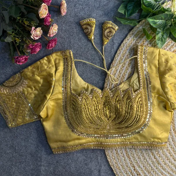 Gold_Beautiful_Heavy_Sabyasachi_Style_Lotus_Beads_Work_Bridal_Blouse